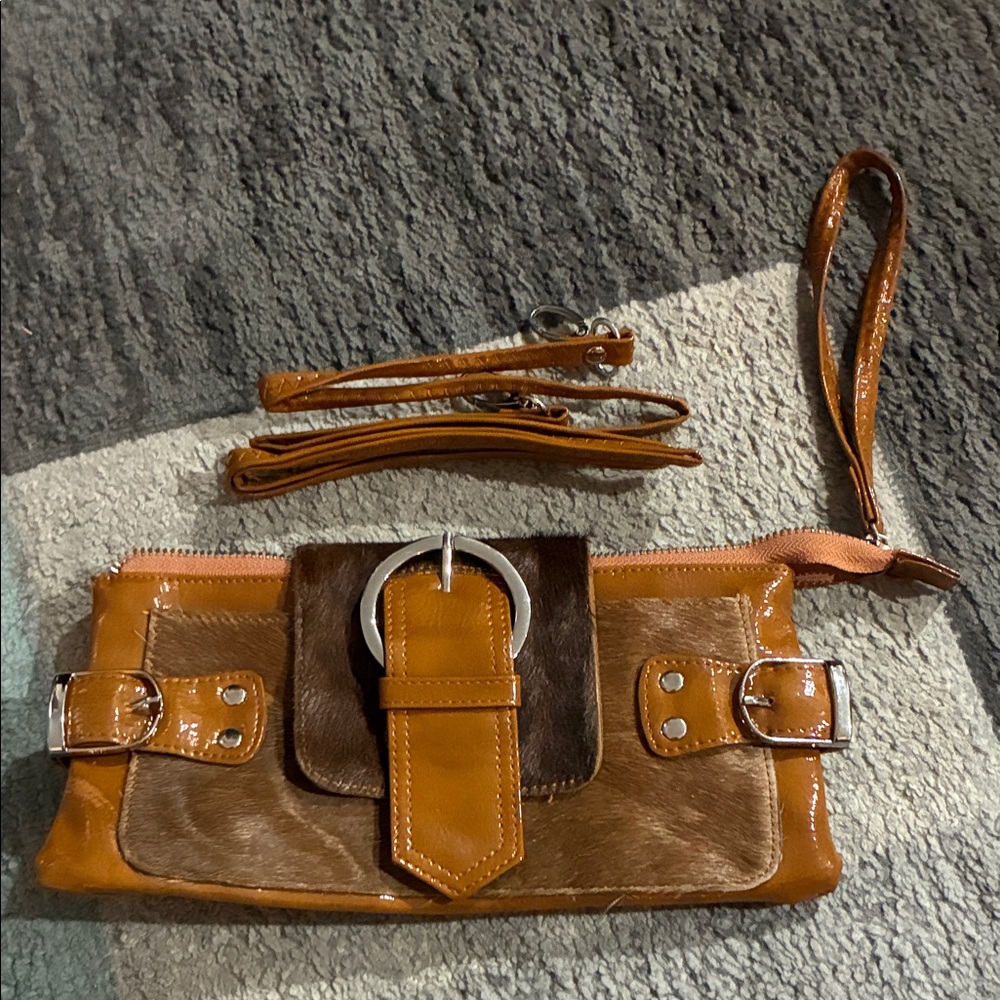 Nicole Lee Tan and Brown Wristlet Clutch